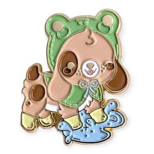 Spring Animals Bright Bat Pin: Puppy Puddle